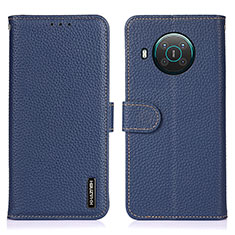 Leather Case Stands Flip Cover Holder B01H for Nokia X10 Blue