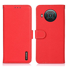 Leather Case Stands Flip Cover Holder B01H for Nokia X10 Red