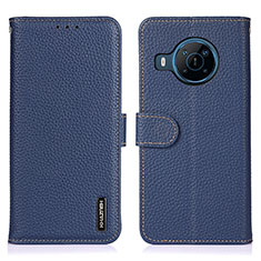 Leather Case Stands Flip Cover Holder B01H for Nokia X100 5G Blue