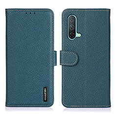 Leather Case Stands Flip Cover Holder B01H for OnePlus Nord CE 5G Green