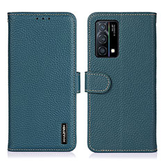 Leather Case Stands Flip Cover Holder B01H for Oppo K9 5G Green