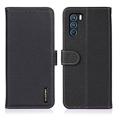 Leather Case Stands Flip Cover Holder B01H for Oppo K9 Pro 5G Black