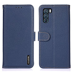 Leather Case Stands Flip Cover Holder B01H for Oppo K9 Pro 5G Blue