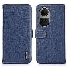 Leather Case Stands Flip Cover Holder B01H for Oppo Reno10 5G Blue