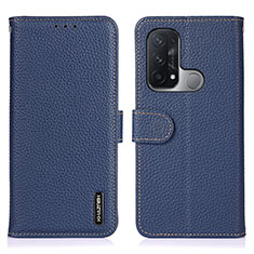 Leather Case Stands Flip Cover Holder B01H for Oppo Reno5 A Blue