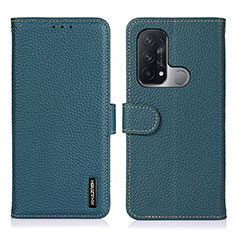 Leather Case Stands Flip Cover Holder B01H for Oppo Reno5 A Green