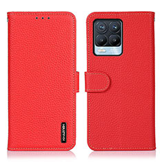 Leather Case Stands Flip Cover Holder B01H for Realme 8 4G Red