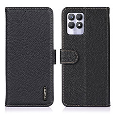 Leather Case Stands Flip Cover Holder B01H for Realme 8i Black