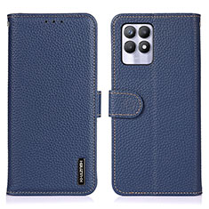 Leather Case Stands Flip Cover Holder B01H for Realme 8i Blue