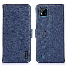 Leather Case Stands Flip Cover Holder B01H for Realme C20A Blue