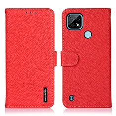 Leather Case Stands Flip Cover Holder B01H for Realme C21 Red