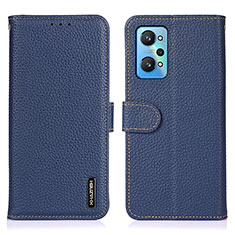 Leather Case Stands Flip Cover Holder B01H for Realme GT2 5G Blue