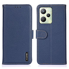 Leather Case Stands Flip Cover Holder B01H for Realme Narzo 50A Prime Blue