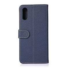 Leather Case Stands Flip Cover Holder B01H for Samsung Galaxy A02 Blue