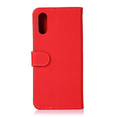 Leather Case Stands Flip Cover Holder B01H for Samsung Galaxy A02 Red