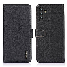 Leather Case Stands Flip Cover Holder B01H for Samsung Galaxy A04s Black