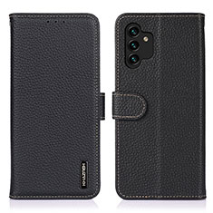 Leather Case Stands Flip Cover Holder B01H for Samsung Galaxy A13 4G Black