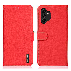 Leather Case Stands Flip Cover Holder B01H for Samsung Galaxy A13 4G Red