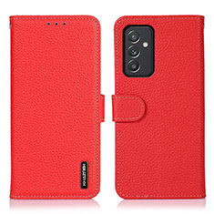 Leather Case Stands Flip Cover Holder B01H for Samsung Galaxy A15 LTE Red