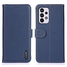 Leather Case Stands Flip Cover Holder B01H for Samsung Galaxy A33 5G Blue
