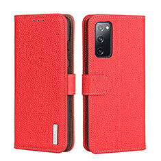 Leather Case Stands Flip Cover Holder B01H for Samsung Galaxy F02S SM-E025F Red