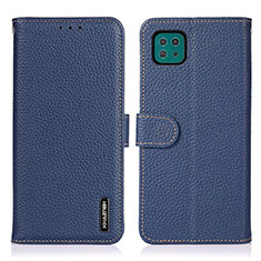 Leather Case Stands Flip Cover Holder B01H for Samsung Galaxy F42 5G Blue