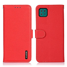 Leather Case Stands Flip Cover Holder B01H for Samsung Galaxy F42 5G Red