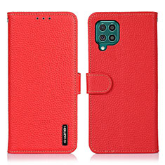 Leather Case Stands Flip Cover Holder B01H for Samsung Galaxy F62 5G Red