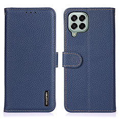 Leather Case Stands Flip Cover Holder B01H for Samsung Galaxy M33 5G Blue