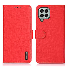 Leather Case Stands Flip Cover Holder B01H for Samsung Galaxy M33 5G Red