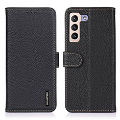 Leather Case Stands Flip Cover Holder B01H for Samsung Galaxy S25 Plus 5G Black