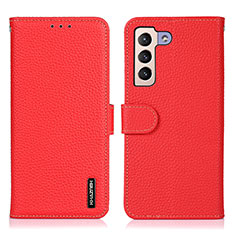 Leather Case Stands Flip Cover Holder B01H for Samsung Galaxy S25 Plus 5G Red