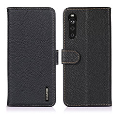 Leather Case Stands Flip Cover Holder B01H for Sony Xperia 10 III Lite Black