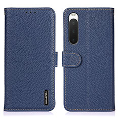 Leather Case Stands Flip Cover Holder B01H for Sony Xperia 10 IV SO-52C Blue