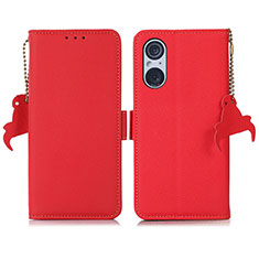 Leather Case Stands Flip Cover Holder B01H for Sony Xperia 5 V Red