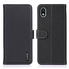 Leather Case Stands Flip Cover Holder B01H for Sony Xperia Ace III SO-53C Black