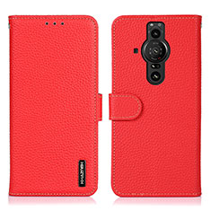 Leather Case Stands Flip Cover Holder B01H for Sony Xperia PRO-I Red