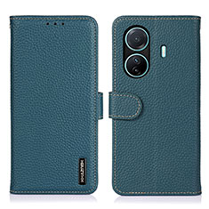 Leather Case Stands Flip Cover Holder B01H for Vivo T1 5G Green