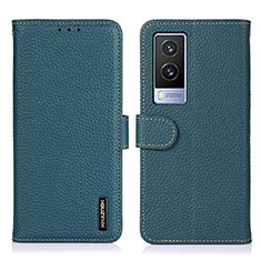 Leather Case Stands Flip Cover Holder B01H for Vivo V21e 5G Green