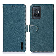Leather Case Stands Flip Cover Holder B01H for Vivo Y30 5G Green