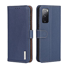 Leather Case Stands Flip Cover Holder B01H for Xiaomi Mi 10T Pro 5G Blue