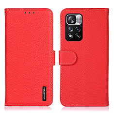 Leather Case Stands Flip Cover Holder B01H for Xiaomi Mi 11i 5G (2022) Red