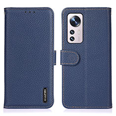 Leather Case Stands Flip Cover Holder B01H for Xiaomi Mi 12X 5G Blue