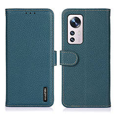 Leather Case Stands Flip Cover Holder B01H for Xiaomi Mi 12X 5G Green