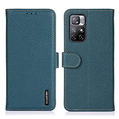 Leather Case Stands Flip Cover Holder B01H for Xiaomi Poco M4 Pro 5G Green