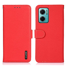 Leather Case Stands Flip Cover Holder B01H for Xiaomi Redmi 10 Prime Plus 5G Red