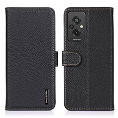 Leather Case Stands Flip Cover Holder B01H for Xiaomi Redmi 11 Prime 4G Black