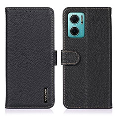 Leather Case Stands Flip Cover Holder B01H for Xiaomi Redmi 11 Prime 5G Black