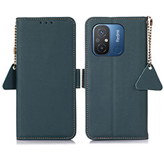 Leather Case Stands Flip Cover Holder B01H for Xiaomi Redmi 11A 4G Green