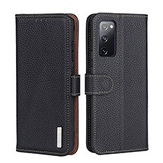 Leather Case Stands Flip Cover Holder B01H for Xiaomi Redmi K40 5G Black